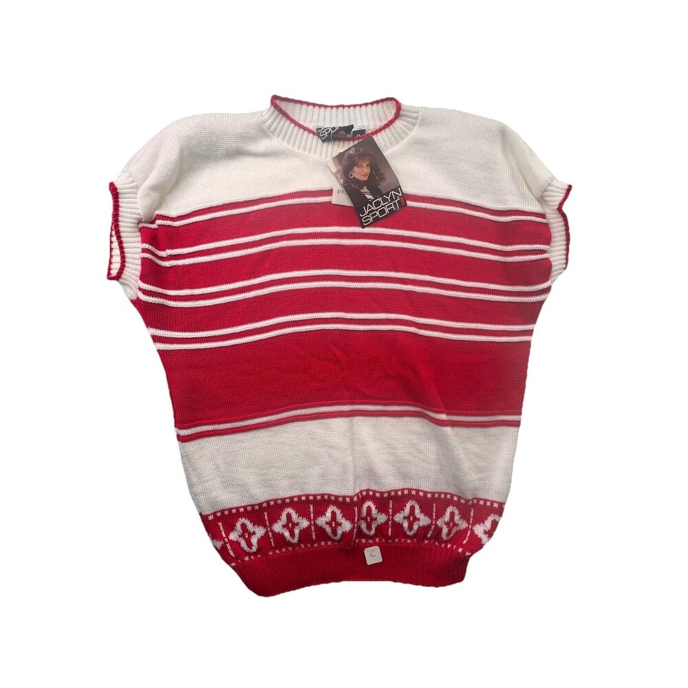Vintage Jaclyn Sport Top Women’s Size M Short Sleeve Sweater 80s 90s USA Made